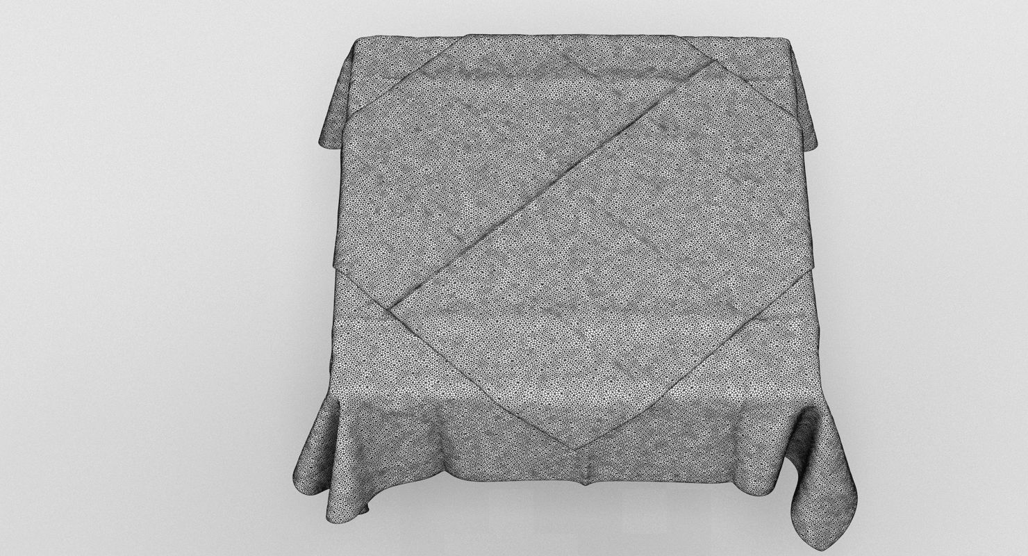 Tablecloth table with cloth 3D model_5