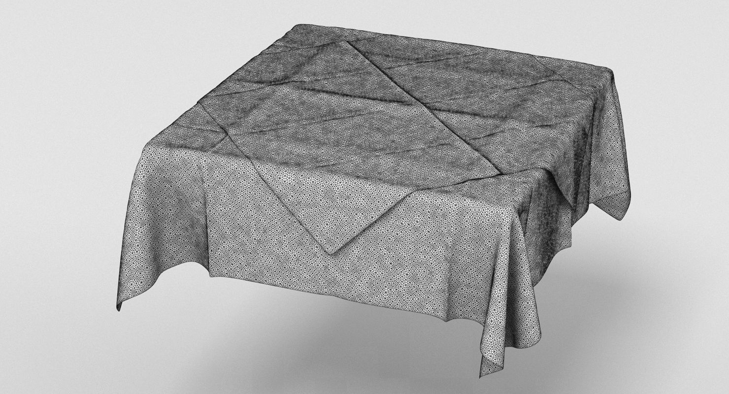 Tablecloth table with cloth 3D model_1