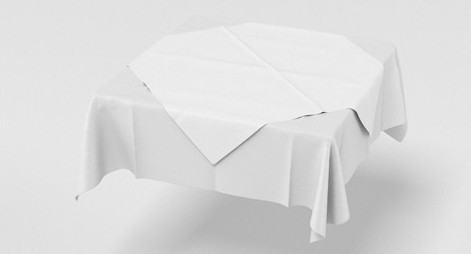 Tablecloth table with cloth 3D model
