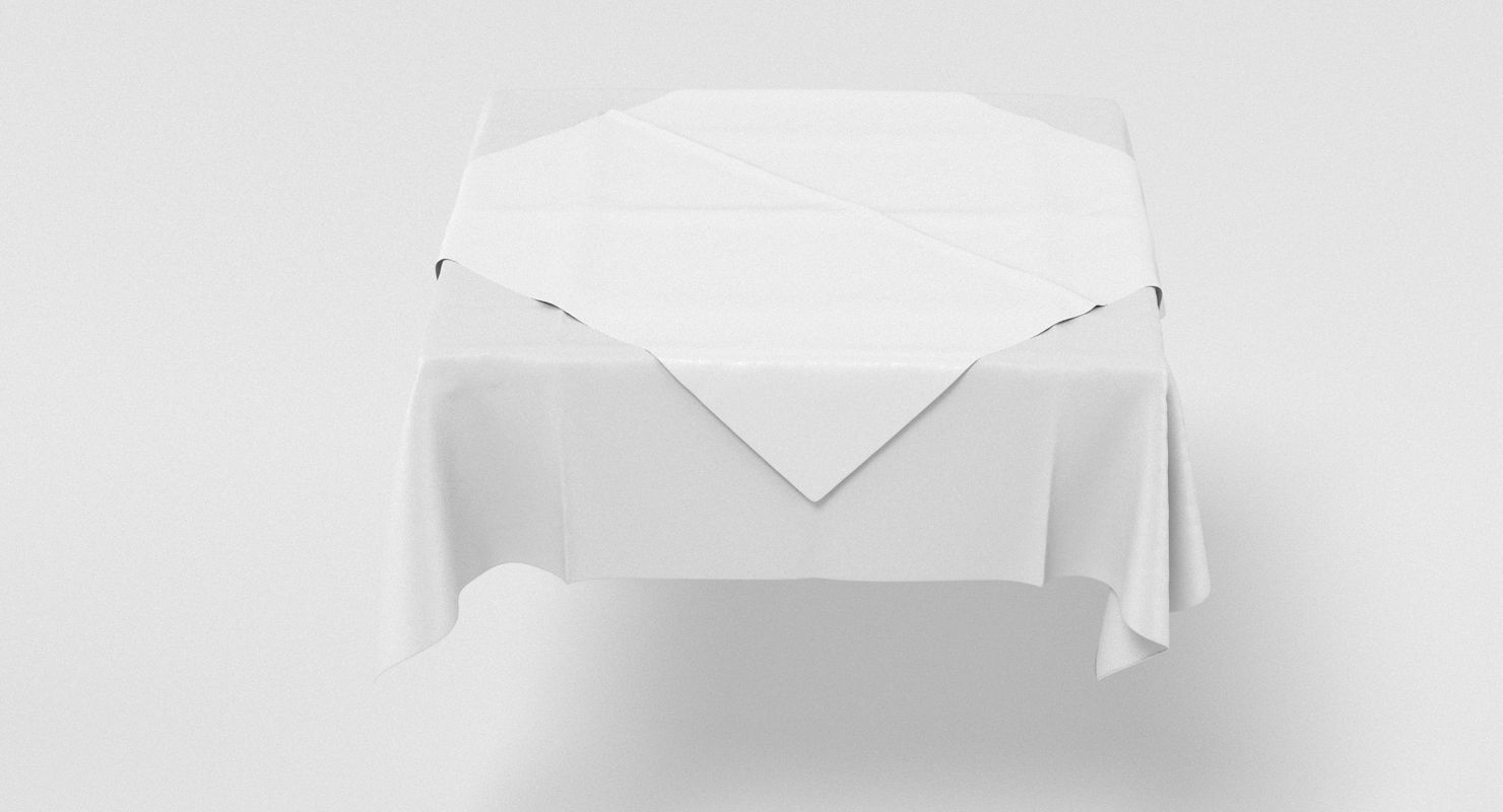 Tablecloth table with cloth 3D model_2