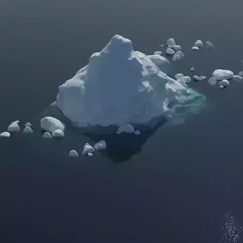 Iceberg 2 floating in ocean 3D model