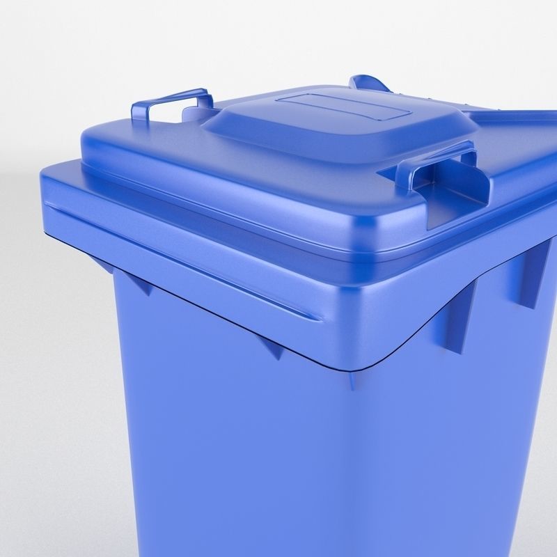 Plastic Wheeled Bin 3D model_3