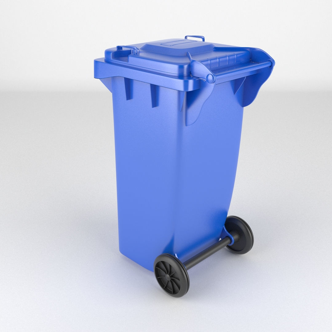 Plastic Wheeled Bin 3D model_2