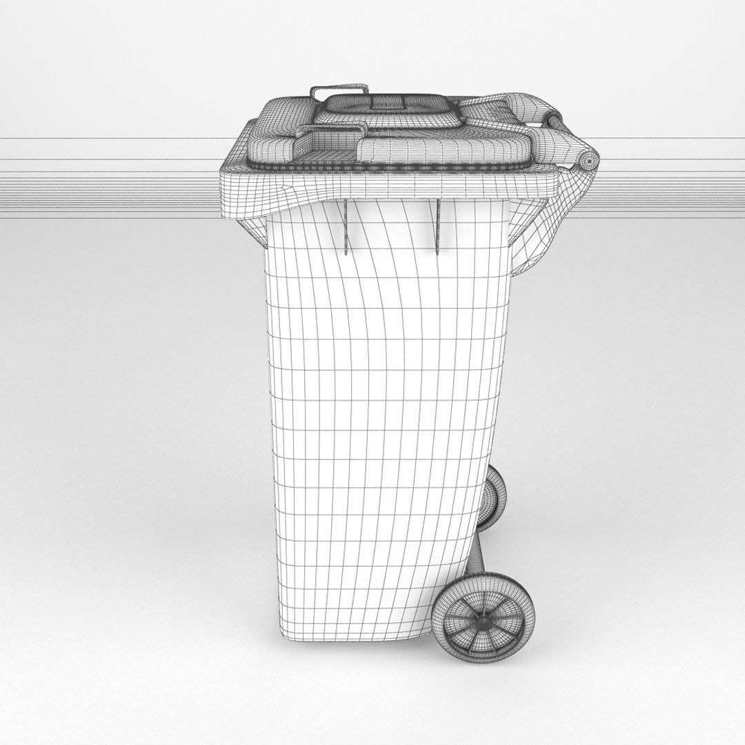 Plastic Wheeled Bin 3D model_5