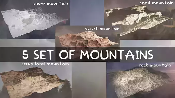5 Different Set Of Texture Mountains
