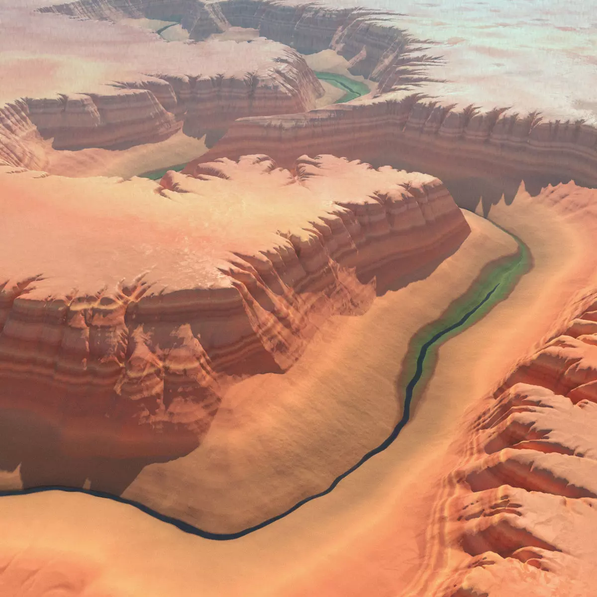 Canyon 5 grand on piece of wood 3D model_0