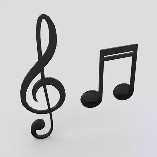 Musical Note 4 Low-poly 3D model