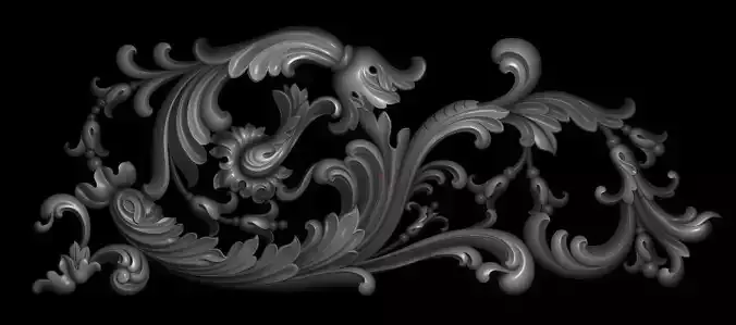 3d model of flowers and leaves