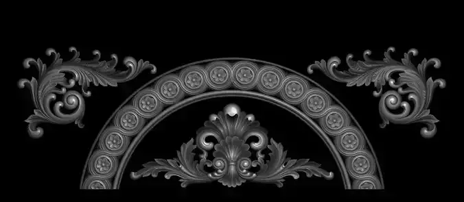 3d model of flowers and leaves