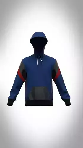 Mens Cut and Sew Hoodie Low-poly 3D model