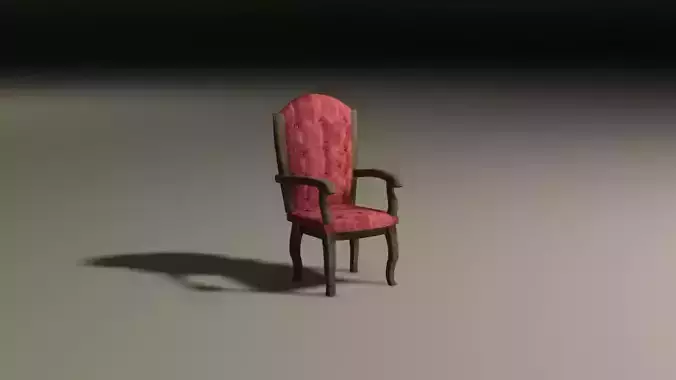 Elegant wood chair Low-poly 3D model