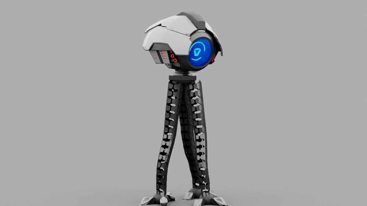 3-leg Robot rigged - animated character 3D model_5