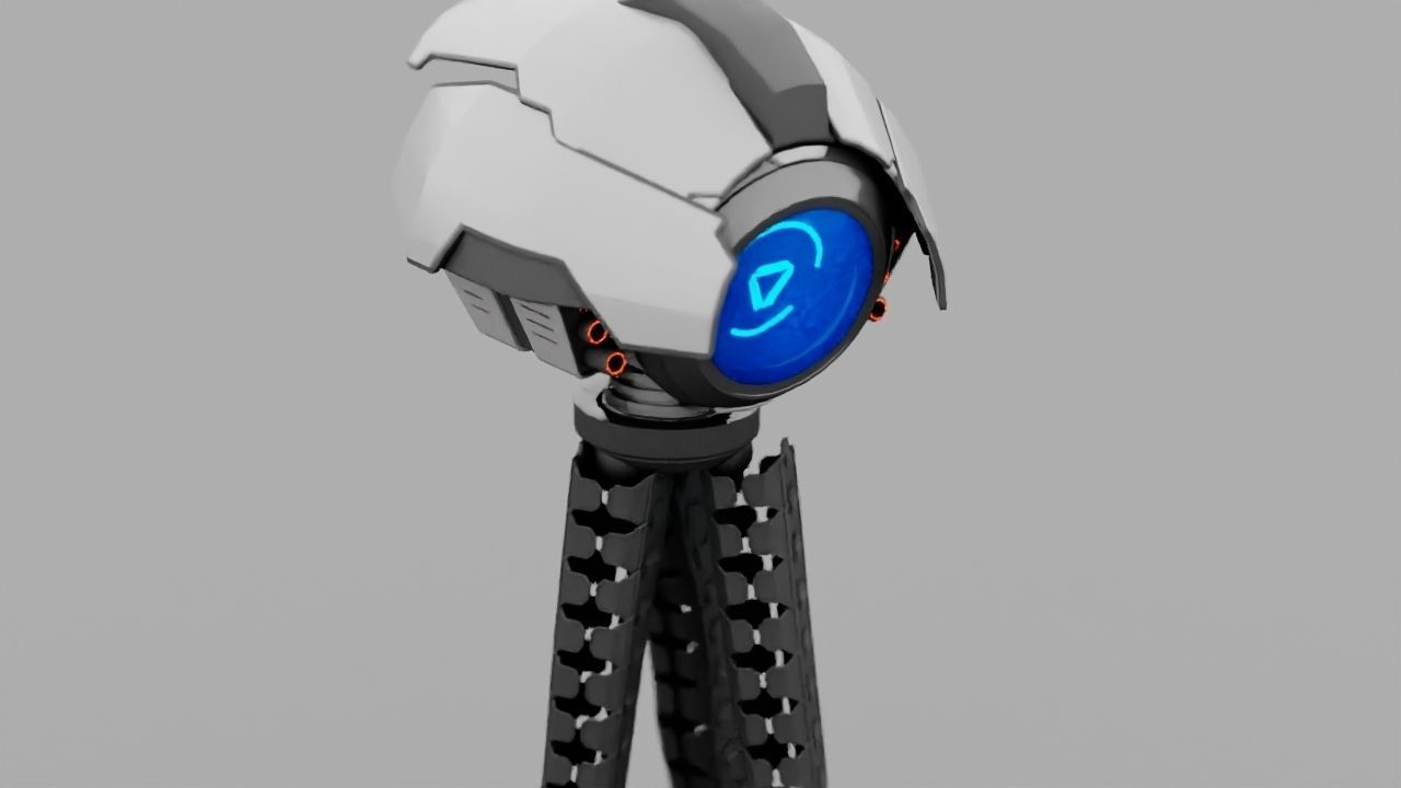 3-leg Robot rigged - animated character 3D model_8