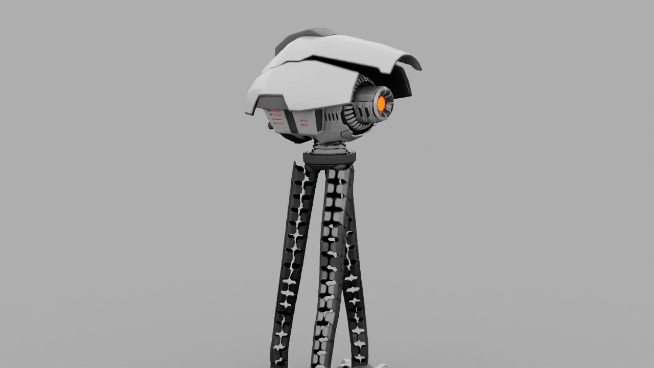3-leg Robot rigged - animated character 3D model_11