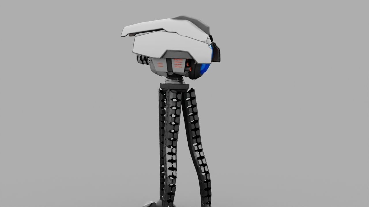 3-leg Robot rigged - animated character 3D model_9