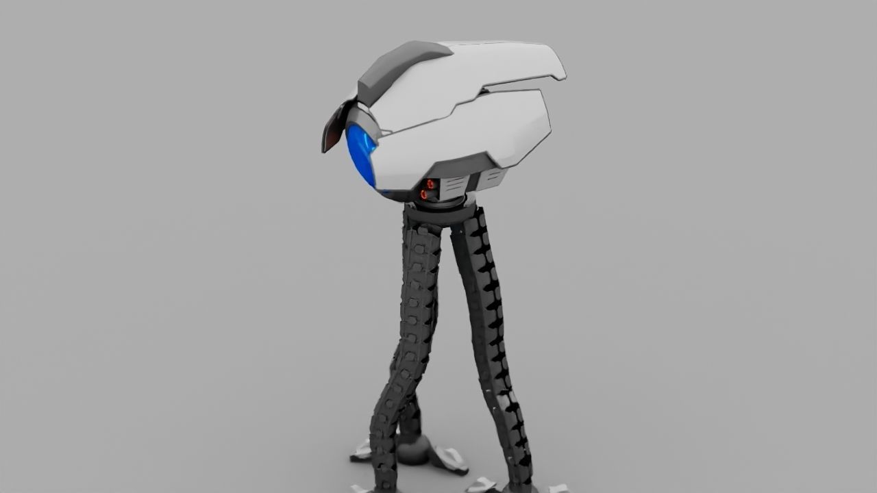 3-leg Robot rigged - animated character 3D model_6
