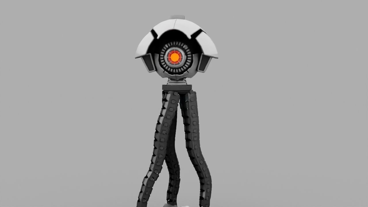 3-leg Robot rigged - animated character 3D model_3