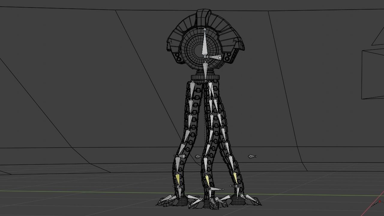 3-leg Robot rigged - animated character 3D model_20