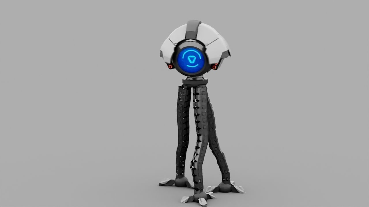 3-leg Robot rigged - animated character 3D model_4