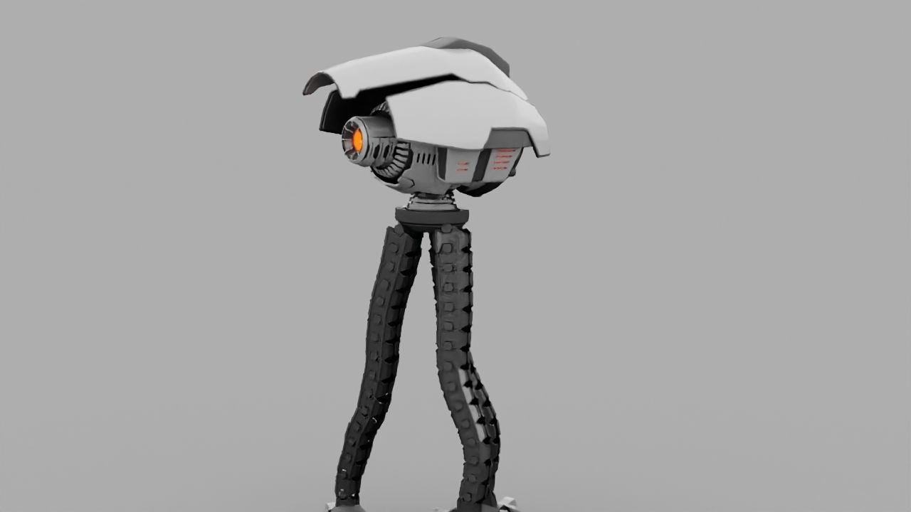 3-leg Robot rigged - animated character 3D model_10
