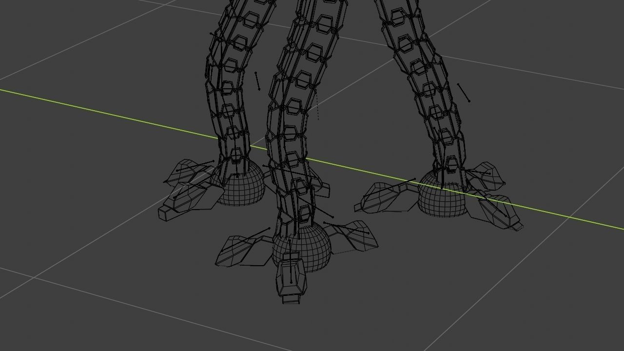 3-leg Robot rigged - animated character 3D model_18