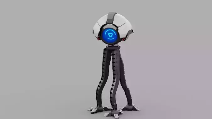3-leg Robot rigged - animated character