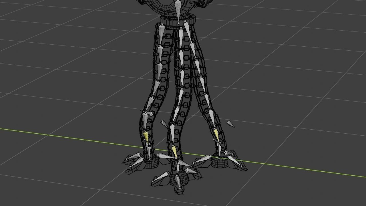3-leg Robot rigged - animated character 3D model_19