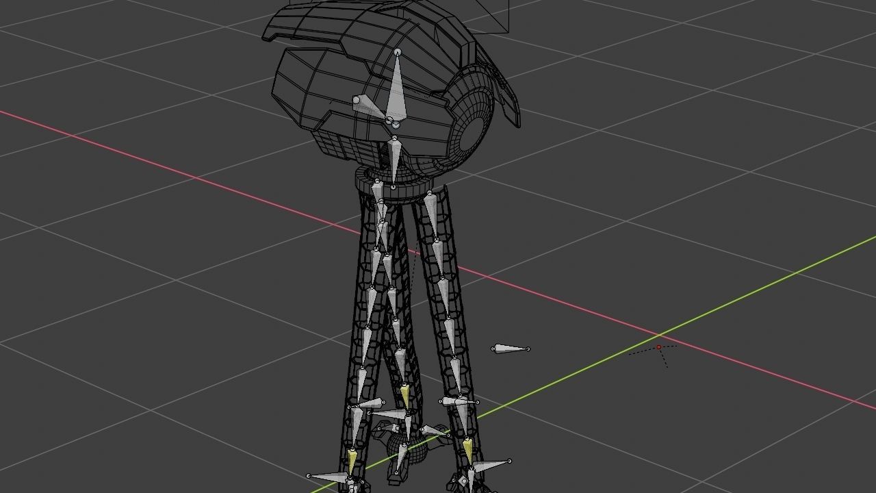 3-leg Robot rigged - animated character 3D model_21