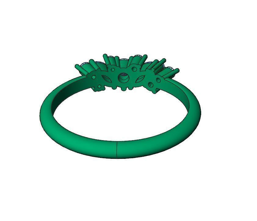 Engagement diamond ring with two marquise 3D print model_4