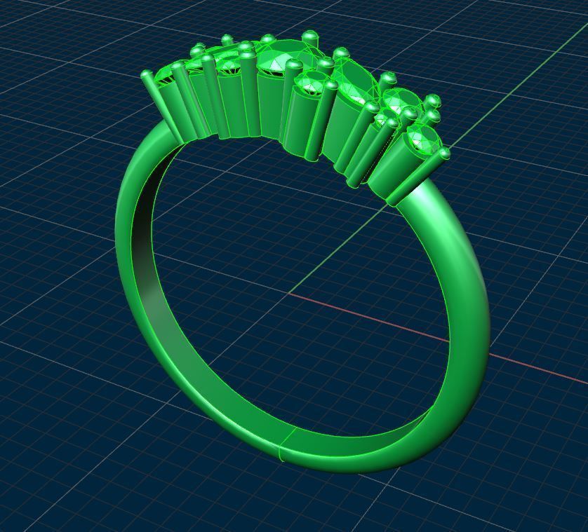 Engagement diamond ring with two marquise 3D print model_10