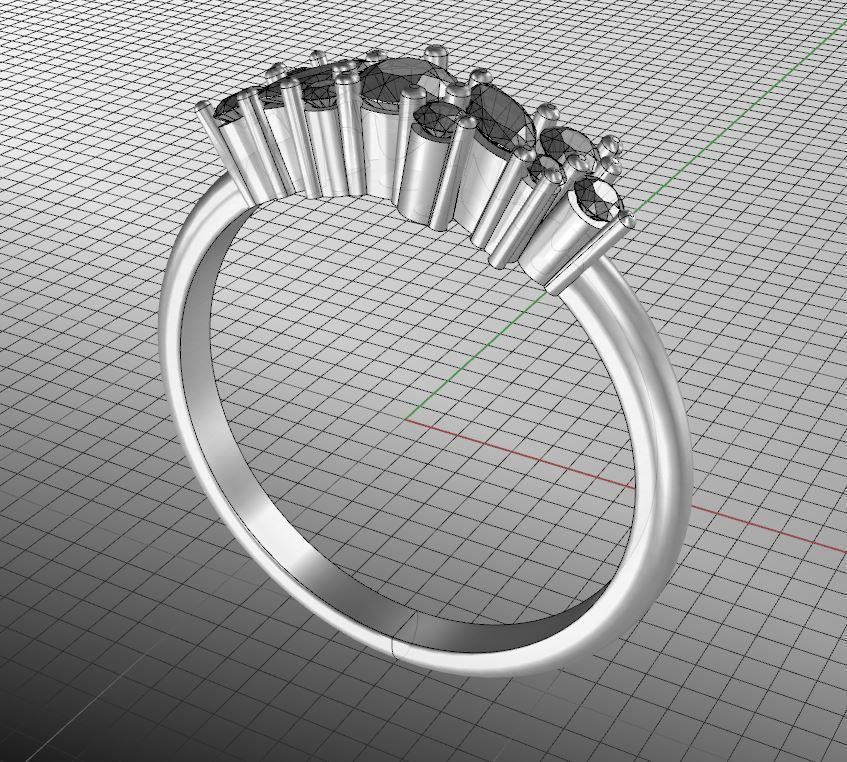 Engagement diamond ring with two marquise 3D print model_11