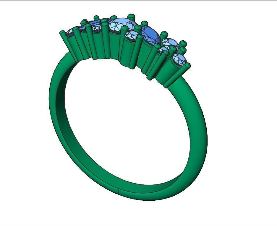 Engagement diamond ring with two marquise 3D print model_8