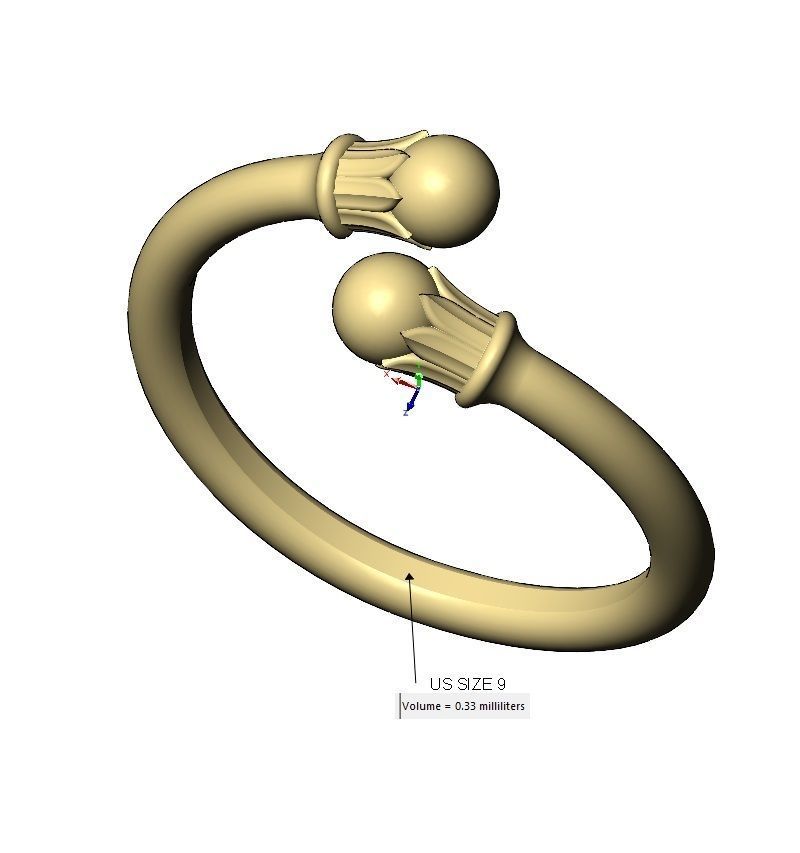 Lotus bead ends bypass band US sizes 5to9 3D print model_11