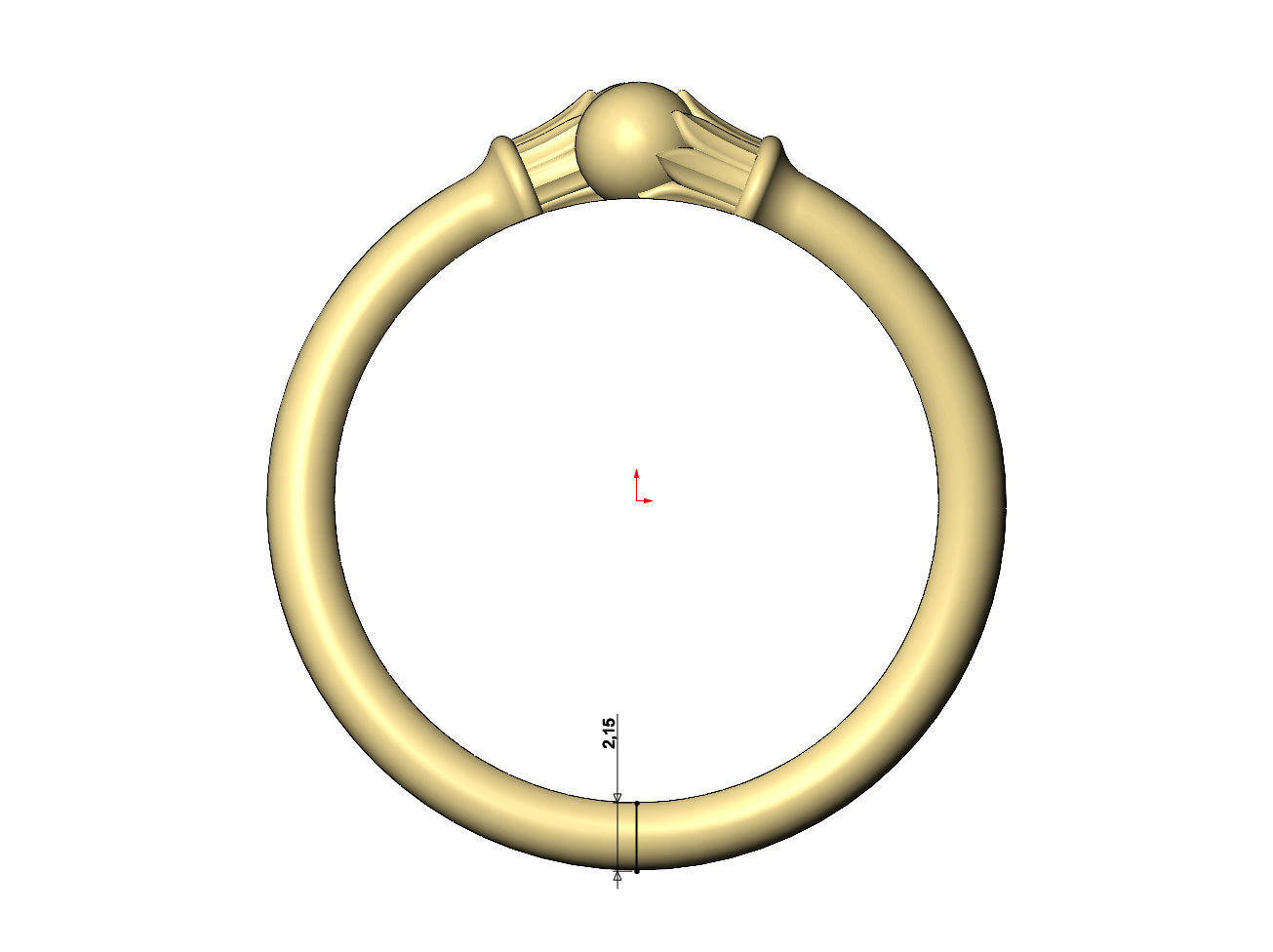 Lotus bead ends bypass band US sizes 5to9 3D print model_6