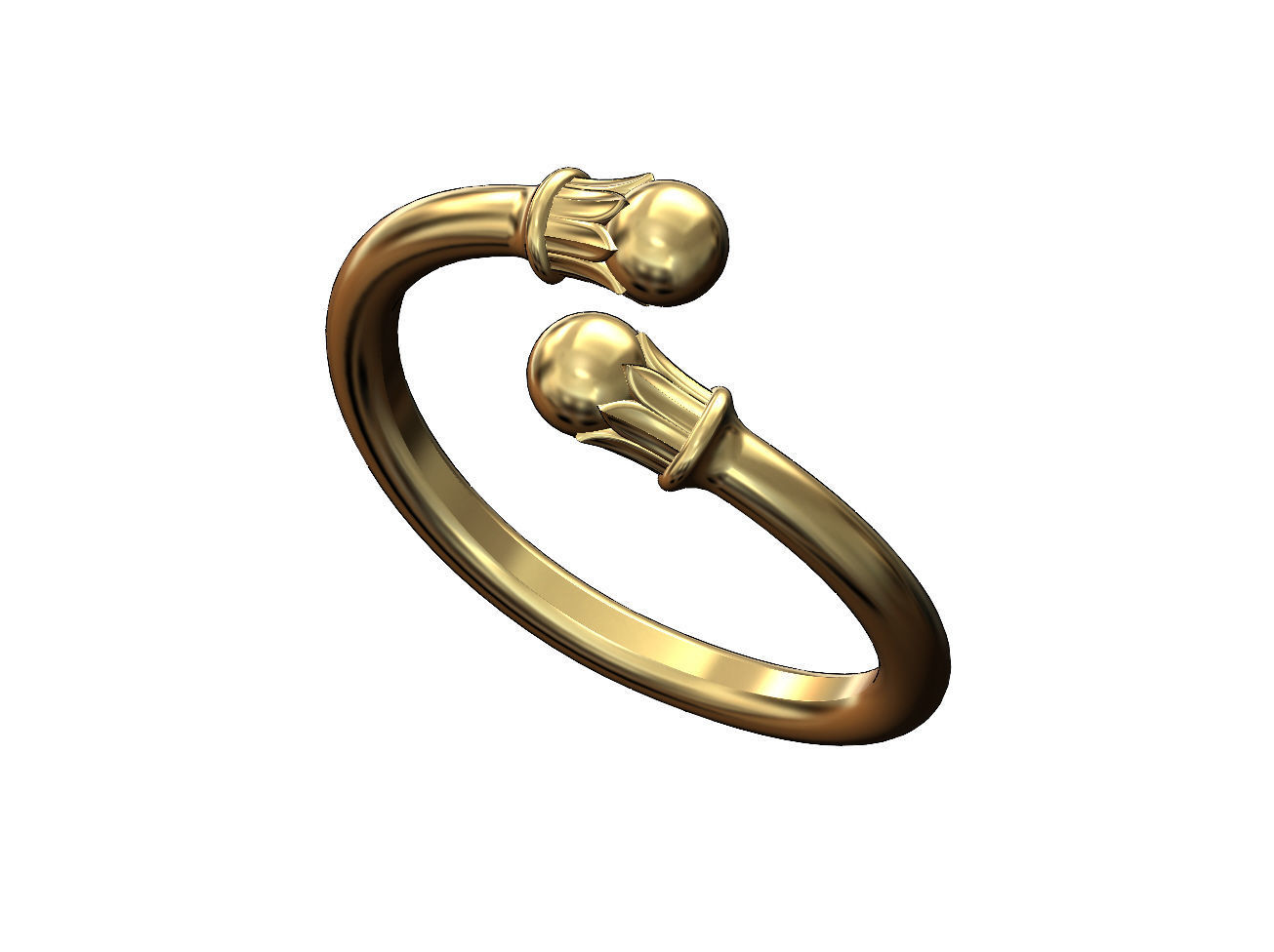 Lotus bead ends bypass band US sizes 5to9 3D print model_3