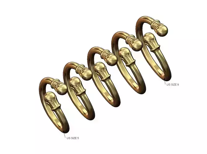 Lotus bead ends bypass band US sizes 5to9