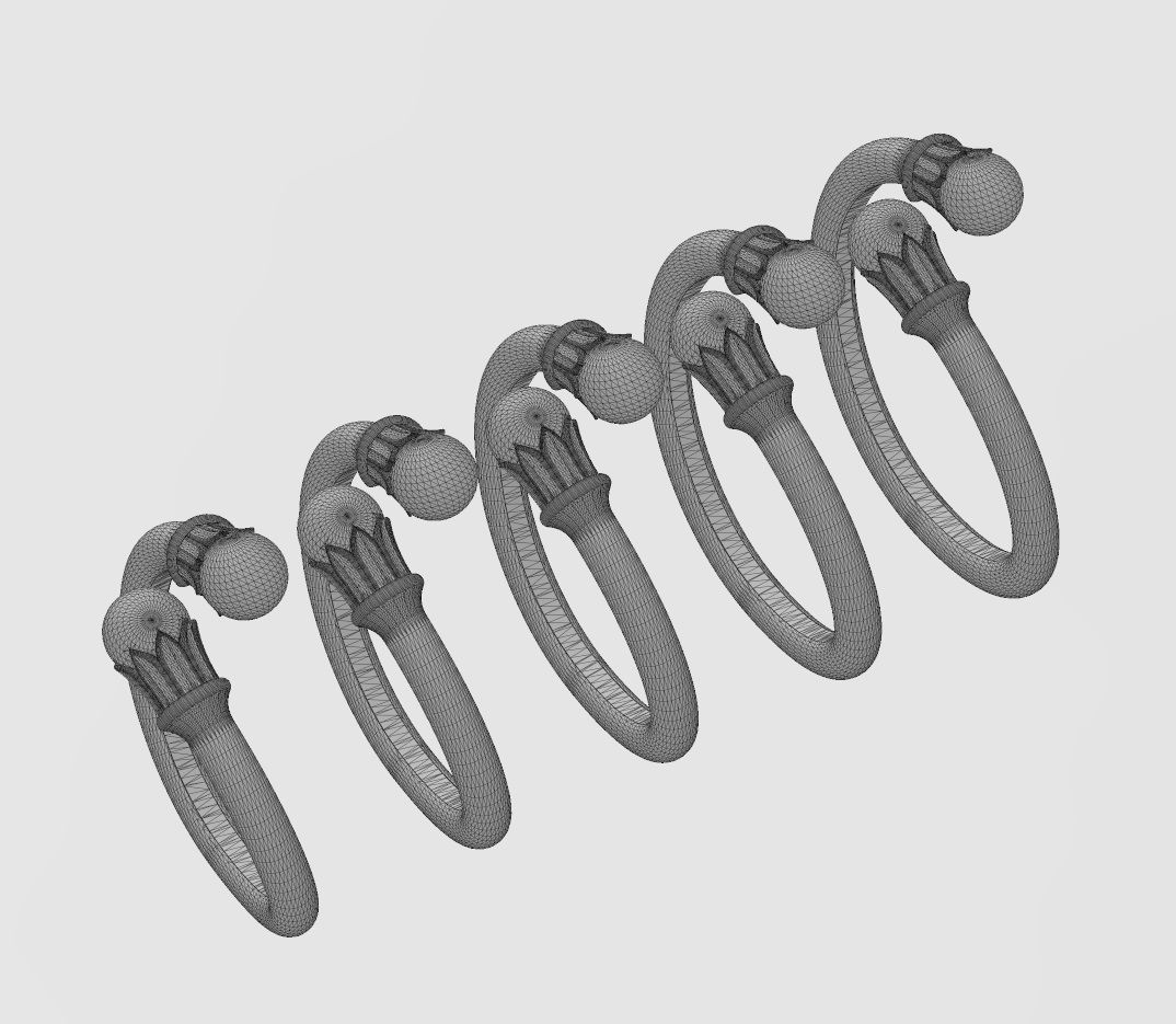 Lotus bead ends bypass band US sizes 5to9 3D print model_12