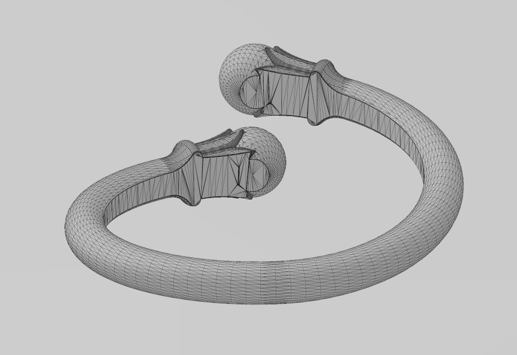 Lotus bead ends bypass band US sizes 5to9 3D print model_13