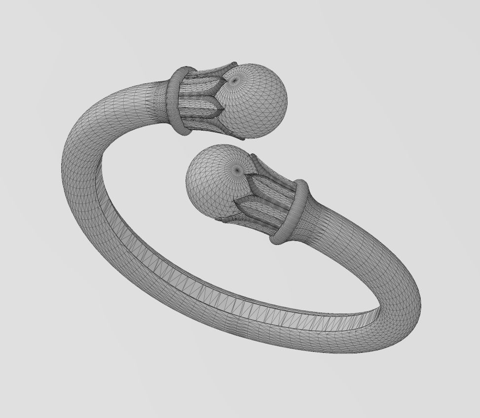 Lotus bead ends bypass band US sizes 5to9 3D print model_14