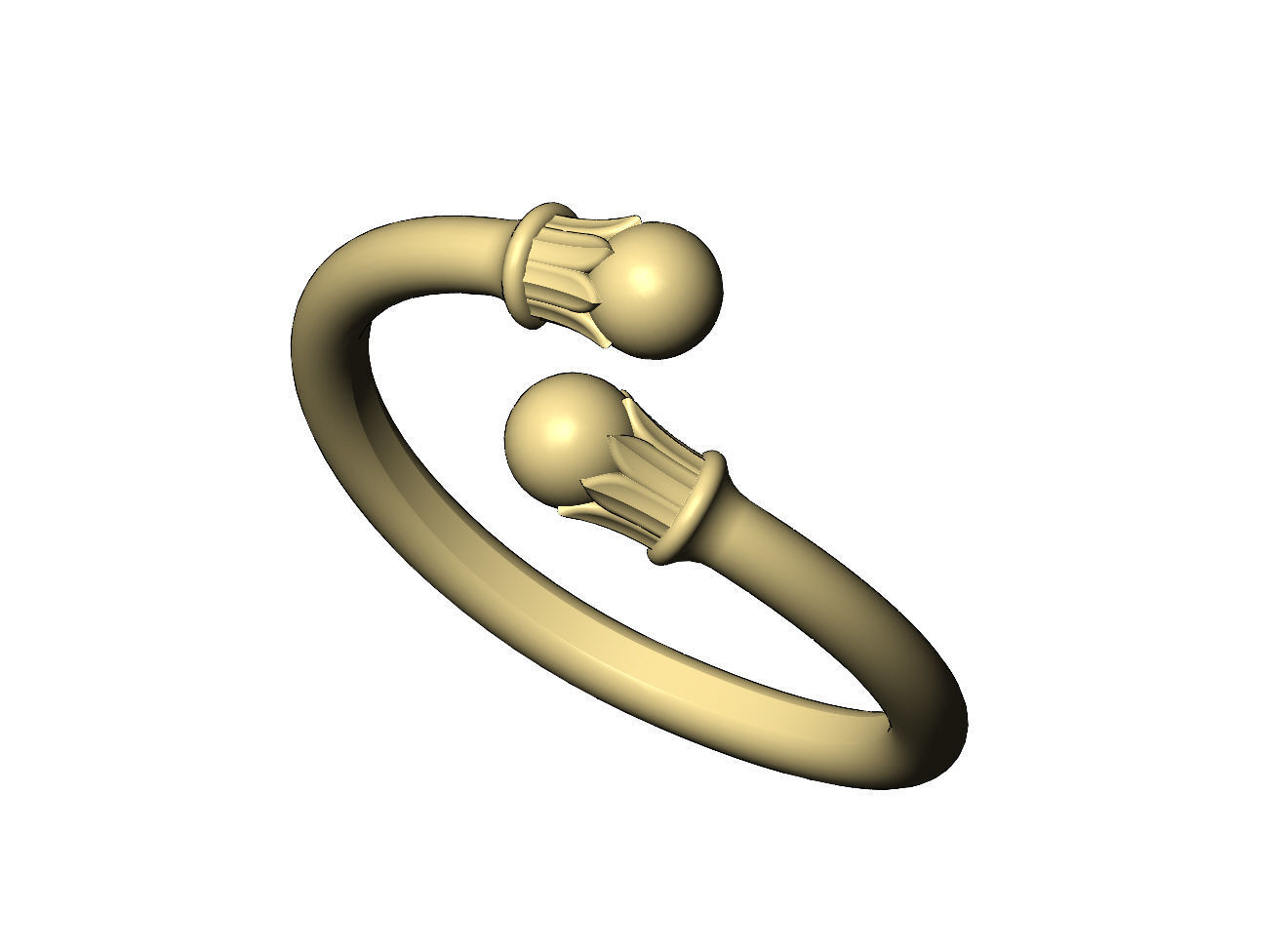 Lotus bead ends bypass band US sizes 5to9 3D print model_5