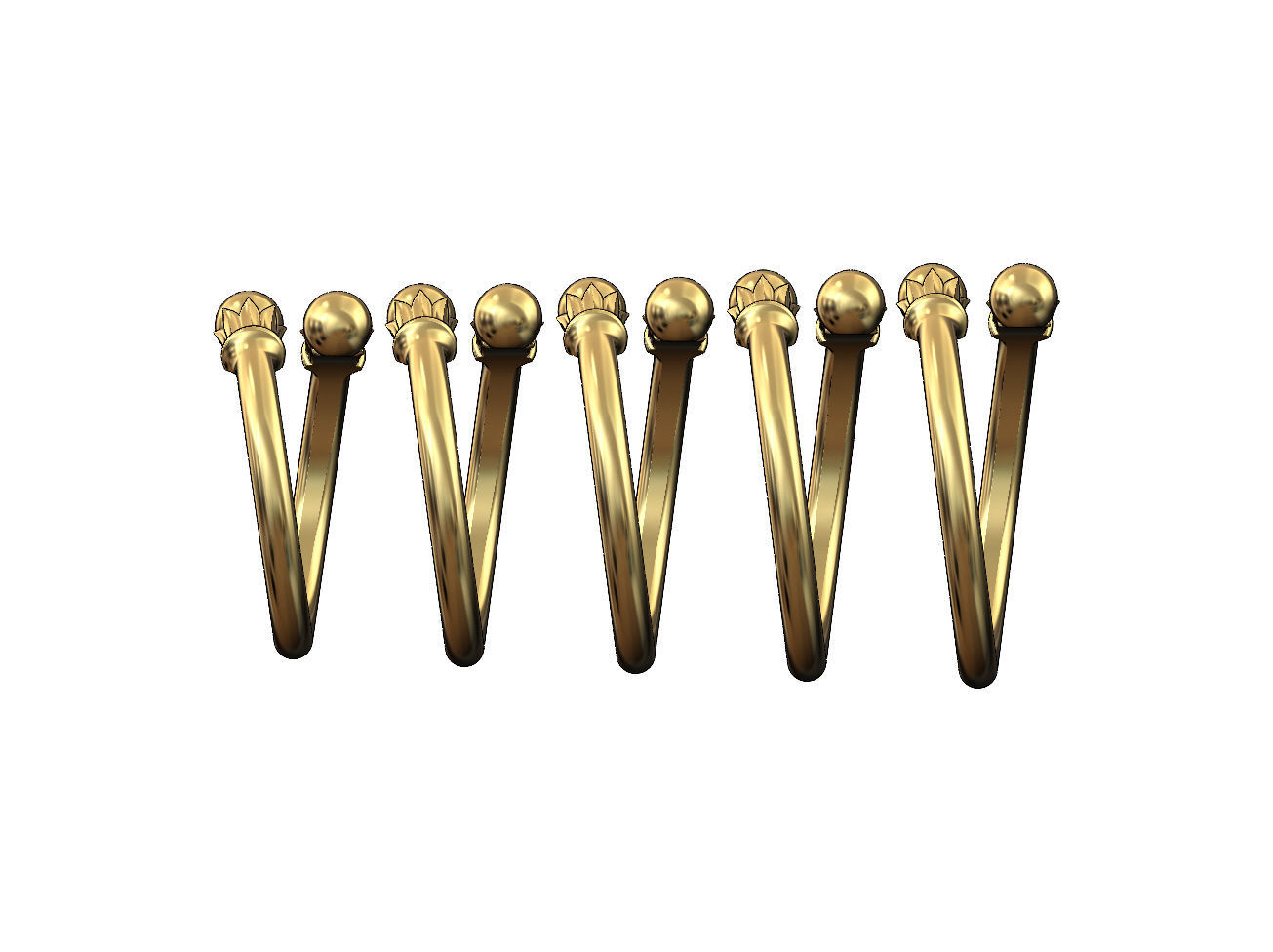 Lotus bead ends bypass band US sizes 5to9 3D print model_2