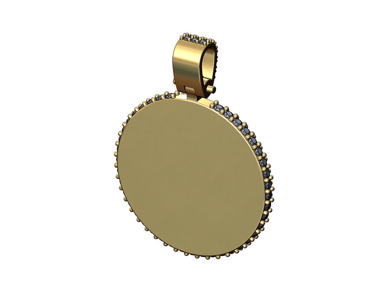 Iced diamond 25mm memory picture pendant 3D print model_2