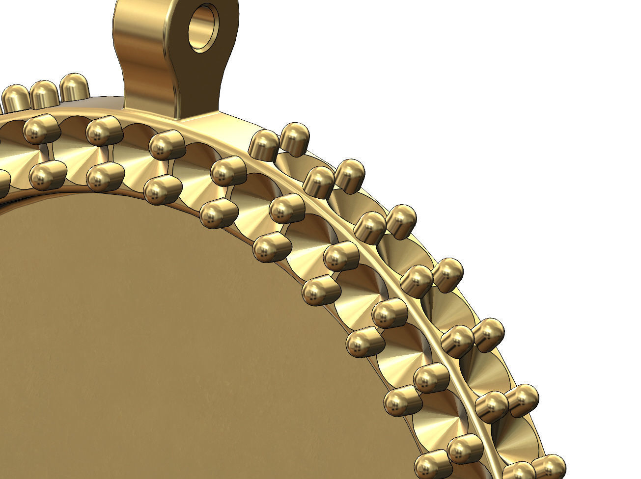 Iced diamond 25mm memory picture pendant 3D print model_7