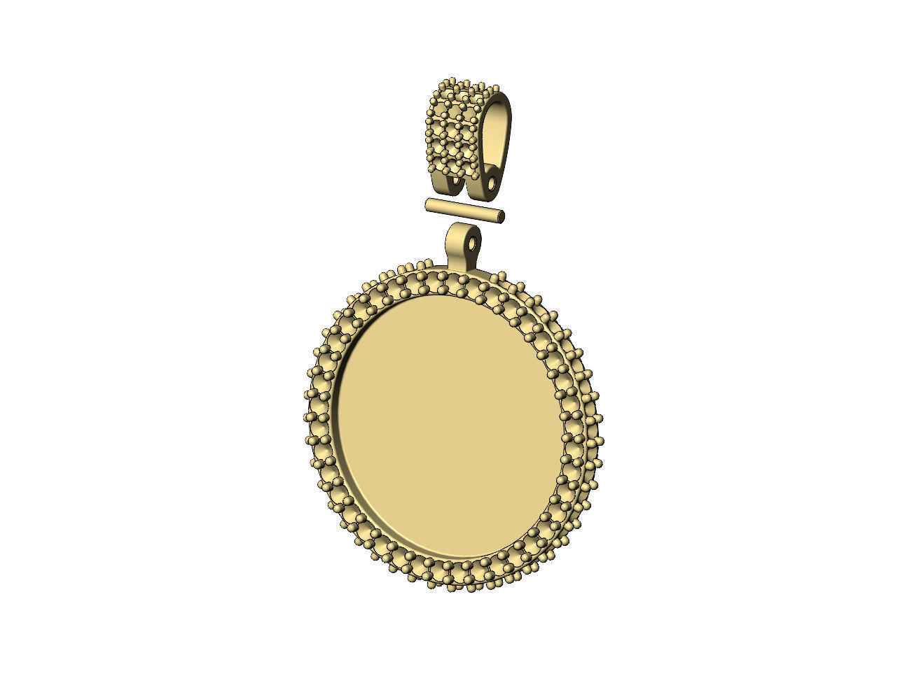 Iced diamond 25mm memory picture pendant 3D print model_8