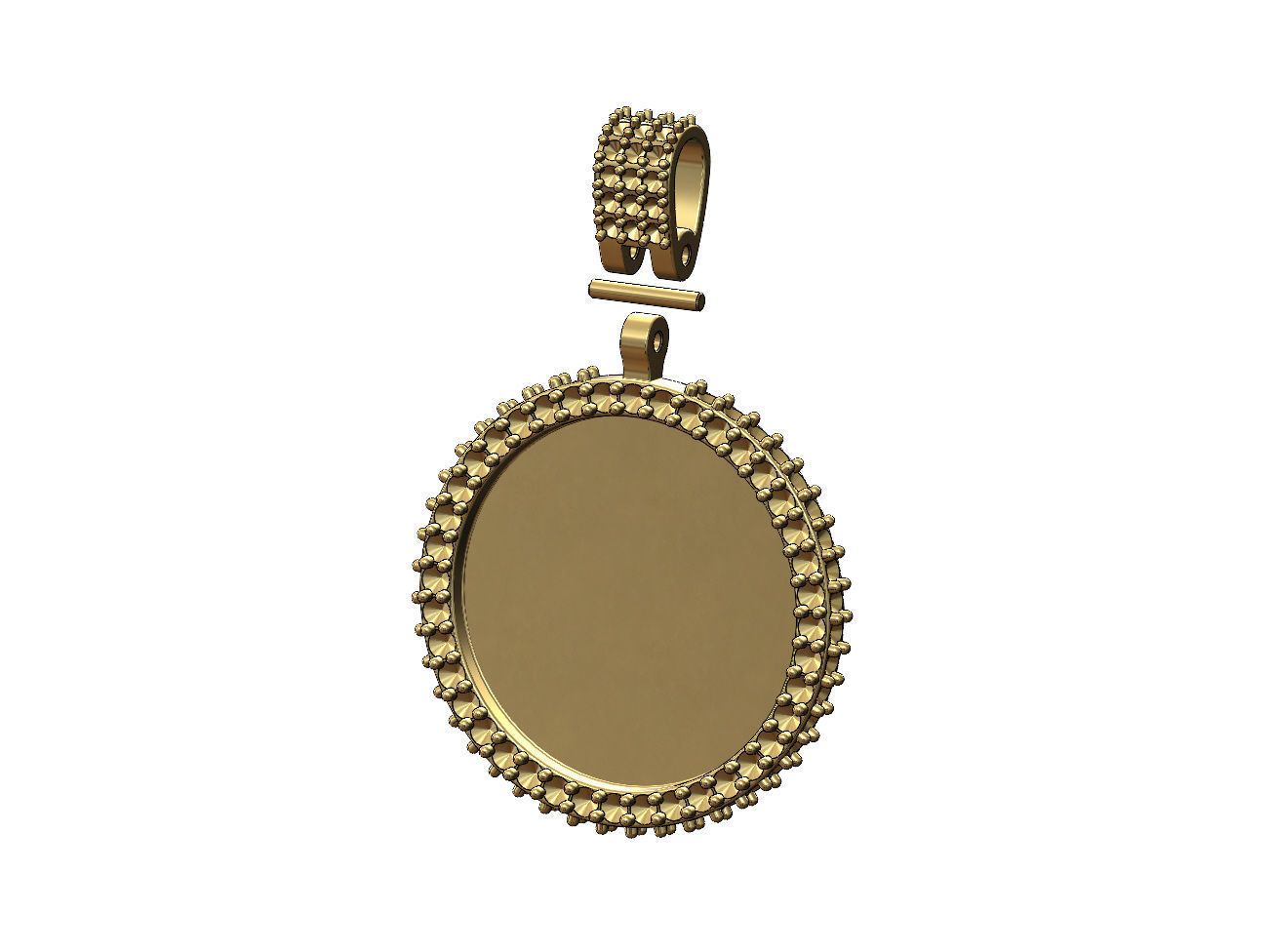 Iced diamond 25mm memory picture pendant 3D print model_5