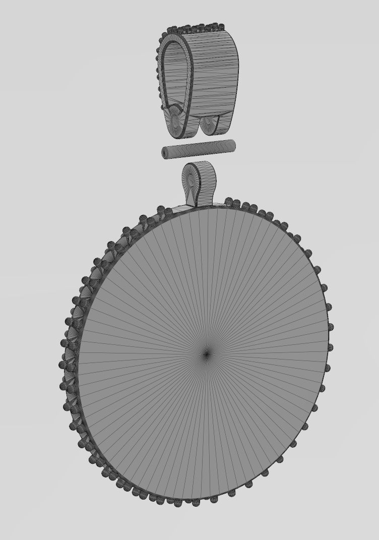 Iced diamond 25mm memory picture pendant 3D print model_16