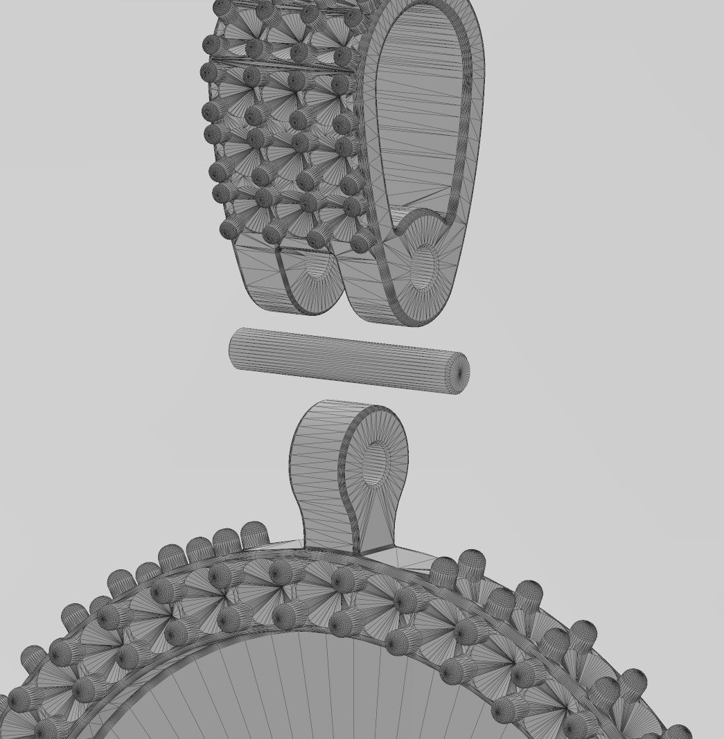 Iced diamond 25mm memory picture pendant 3D print model_15