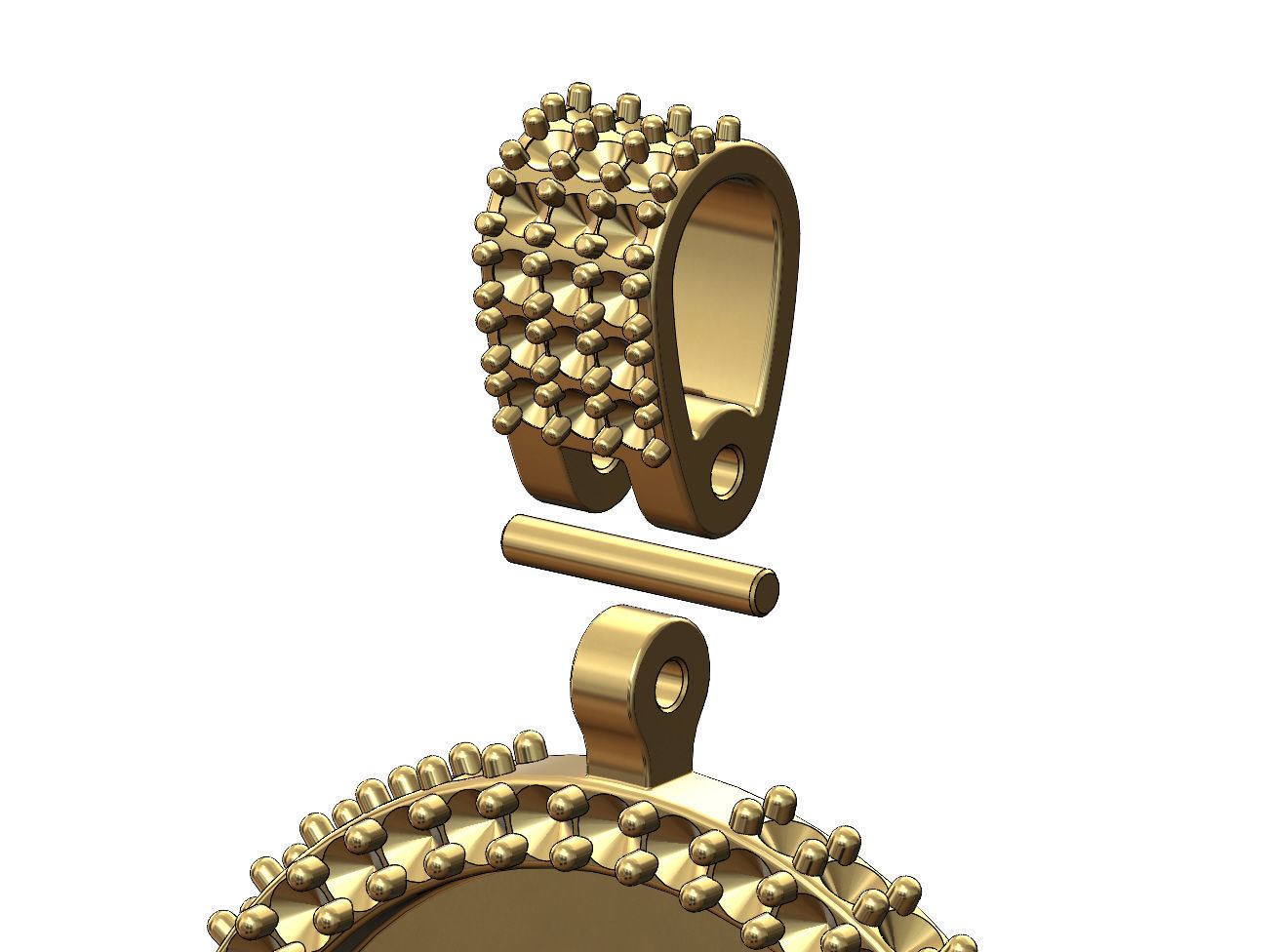 Iced diamond 25mm memory picture pendant 3D print model_6