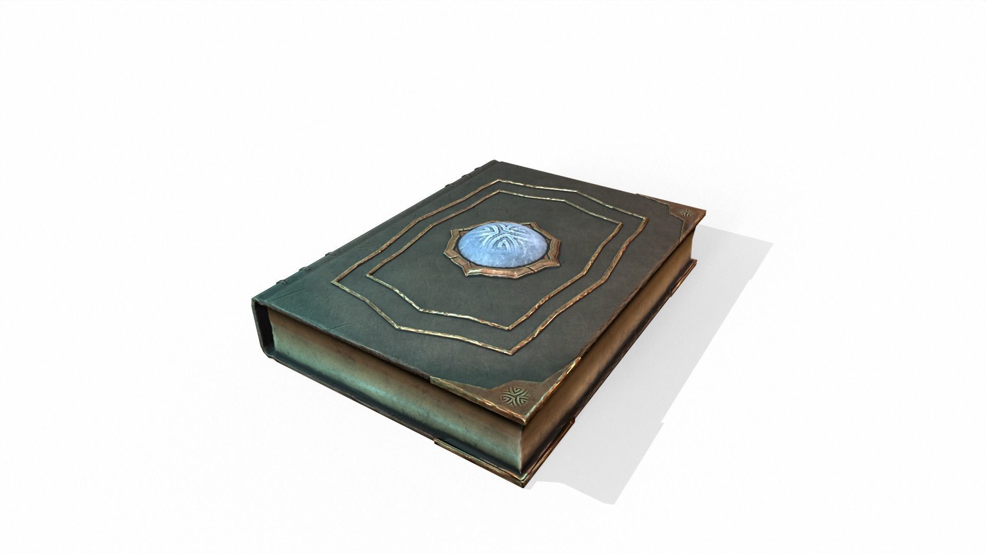 Old magic book - stylized low poly spellbook Low-poly 3D model_2
