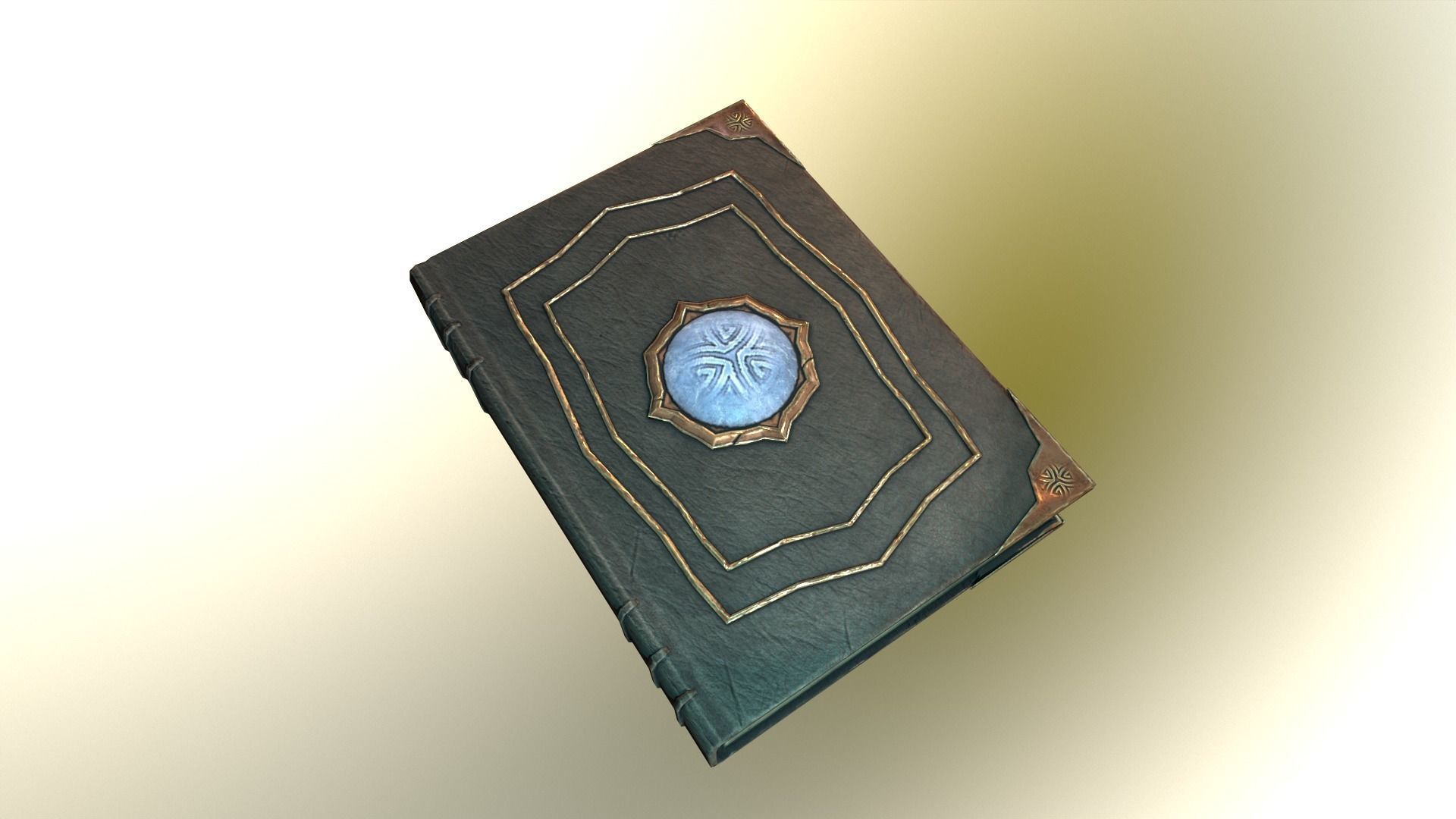 Old magic book - stylized low poly spellbook Low-poly 3D model_9